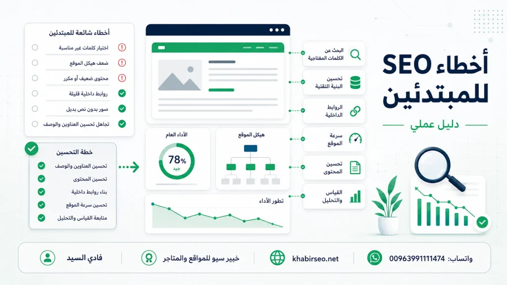 أخطاء SEO الشائعة للمبتدئين